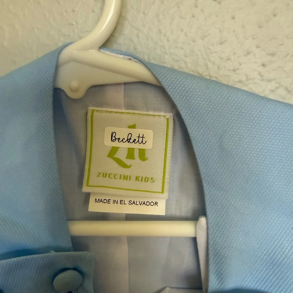 NWOT Zuccini Kids Classic Light Blue Boys' Romper Jon Jon